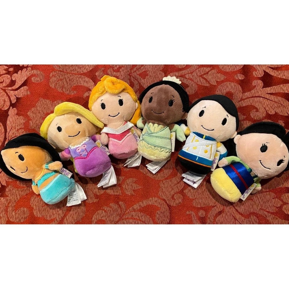 Hallmark Itty Bittys Prince & Princesses Plush Disney 6 Lot s71